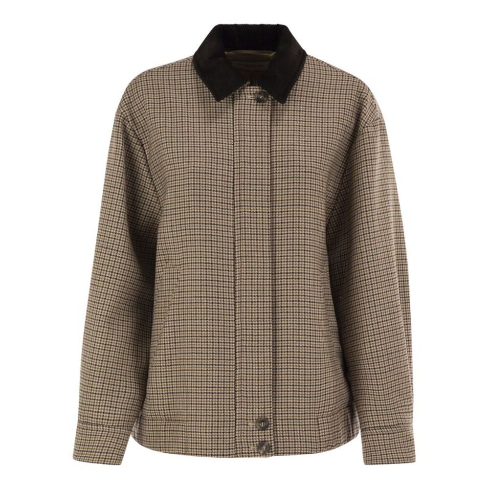 Weekend Maxmara Women Wkdfesta - Pure Virgin Wool Houndstooth Overshirt Jacket